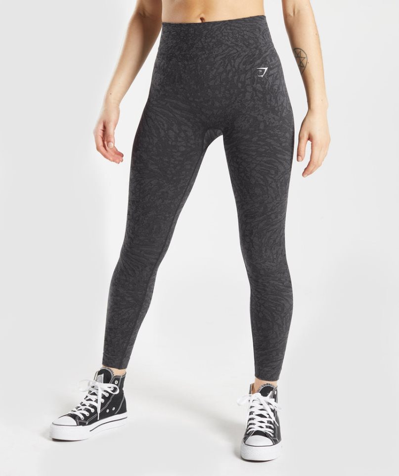 Legginsy Gymshark Adapt Animal Seamless Damskie Czarne | PL 165UNX